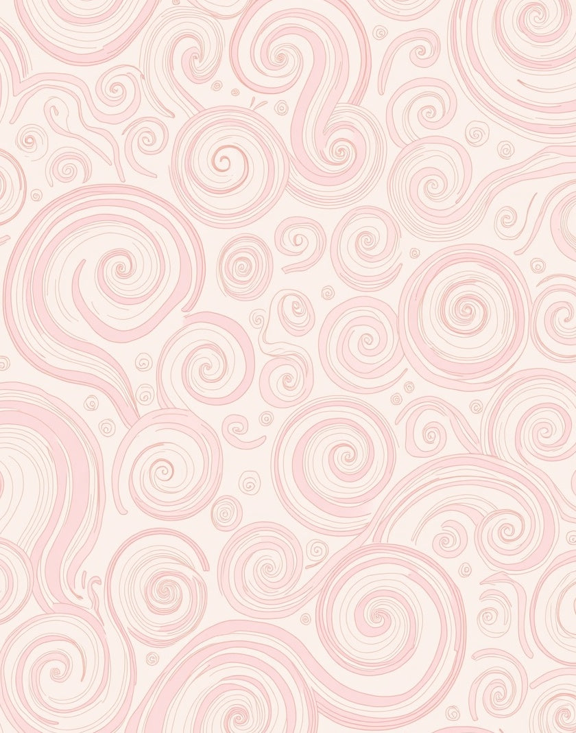 Soft Pink Swirl Pattern Design Rug
