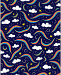 Playful Rainbow Cloud Star Pattern Rug