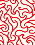 Bold Red Swirling Abstract Pattern Rug
