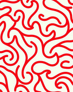 Bold Red Swirling Abstract Pattern Rug