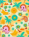 Cute Dinosaur Palm Tree Pattern Rug