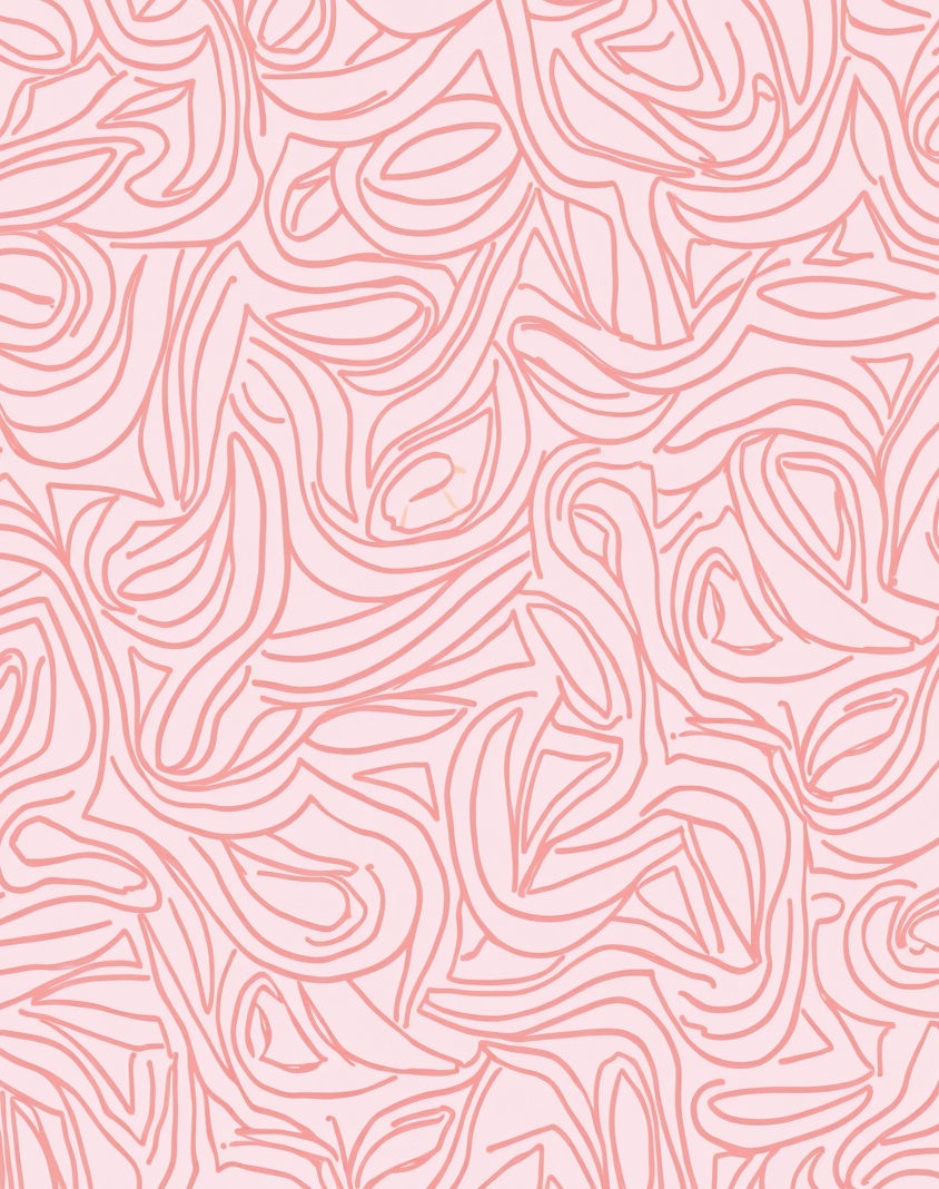 Abstract Pink Swirls Pattern Rug
