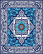 Intricate Geometric Floral Medallion Rug