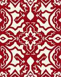 Red Cream Intricate Symmetry Design Rug