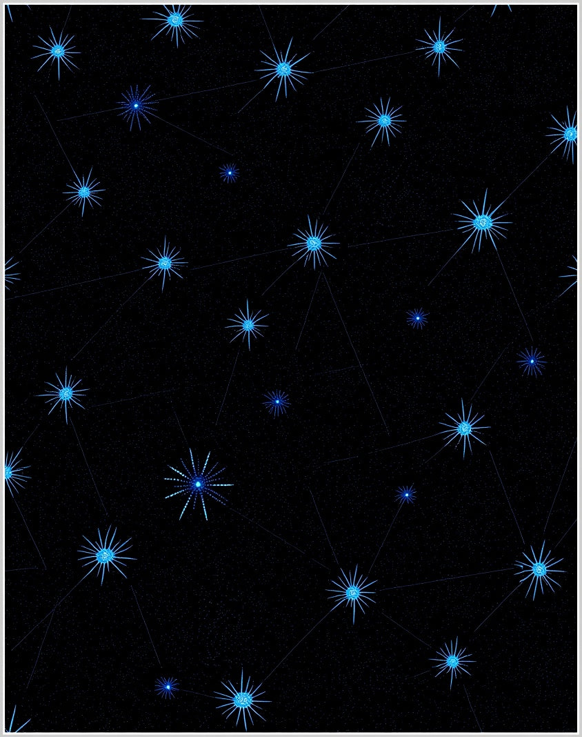 Cosmic Bright Blue Starry Night Rug