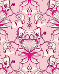 Fuchsia Floral Swirls Pattern Rug