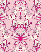 Fuchsia Floral Swirls Pattern Rug