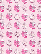 Pink Heart Abstract Figure Pattern Rug