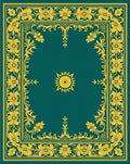 Golden Floral Detailed Border Design Rug