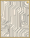 Abstract Circuit Board Linear Pattern Rug