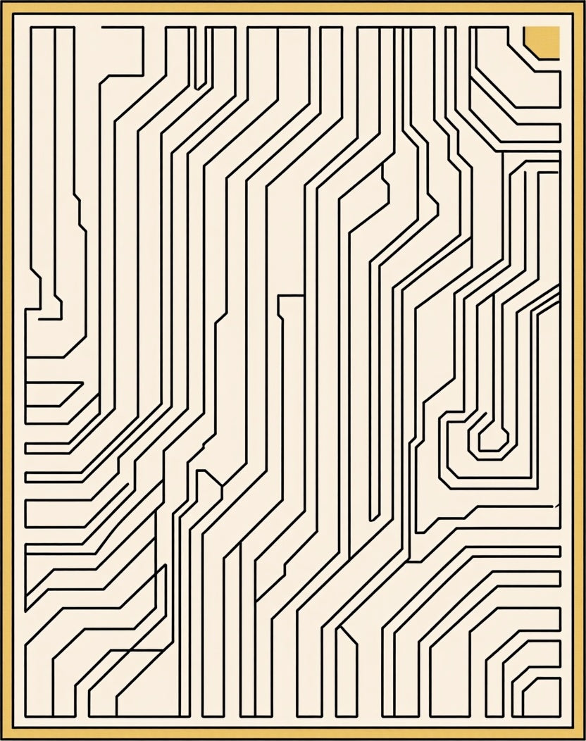 Abstract Circuit Board Linear Pattern Rug