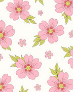 Delicate Pink Floral Pattern Rug