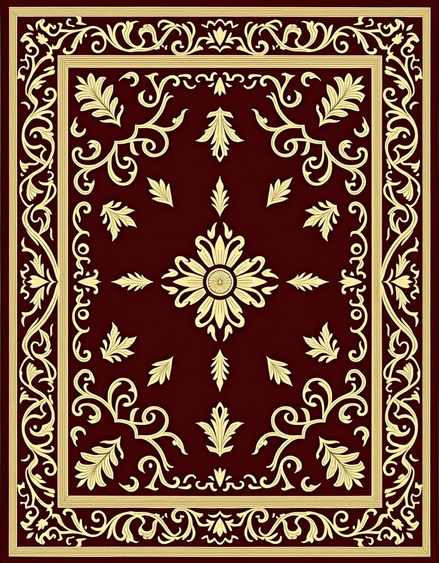 Foliate Scrollwork Motif Rug