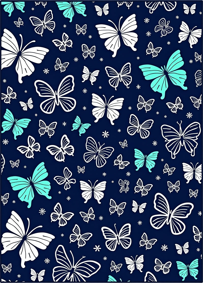 Whimsical Butterfly Pattern Rug