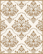 Ornate Damask Floral Symmetry Rug