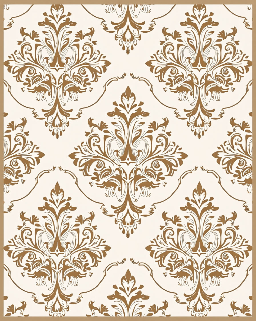 Ornate Damask Floral Symmetry Rug