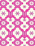 Ornate Pink Floral Geometric Pattern Rug