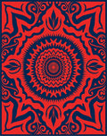 Bold Red Navy Symmetrical Design Rug