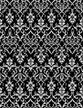 Classic Black and White Floral Damask Pattern Rug