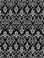 Classic Black and White Floral Damask Pattern Rug