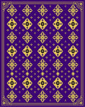 Royal Purple With Gold Floral Pattern Rug