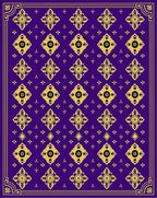 Royal Purple With Gold Floral Pattern Rug