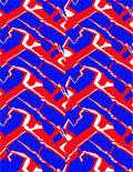 Abstract Red Blue Sharp Lines Rug