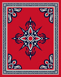 Crimson Starburst Geometric Pattern Rug