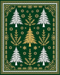 Emerald Forest Pine Snowflakes Rug