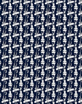 Dark Navy White Floral Scroll Pattern Rug