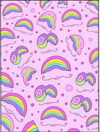 Whimsical Rainbow Cloud Pattern Rug
