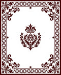 Ornate Scrollwork Emblem Design Rug