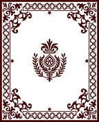 Ornate Scrollwork Emblem Design Rug