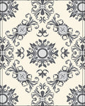 Elegant Gray Floral Motif Pattern Rug