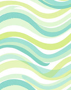 Aqua Lime Wavy Stripes Rug