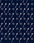 Delicate White Fork Collection Repeats Rug
