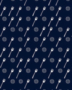 Delicate White Fork Collection Repeats Rug