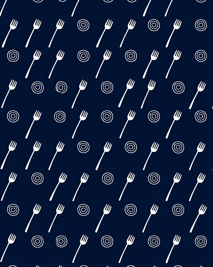Delicate White Fork Collection Repeats Rug
