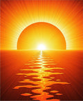 Radiant Sunburst Sunset Ocean Path Rug