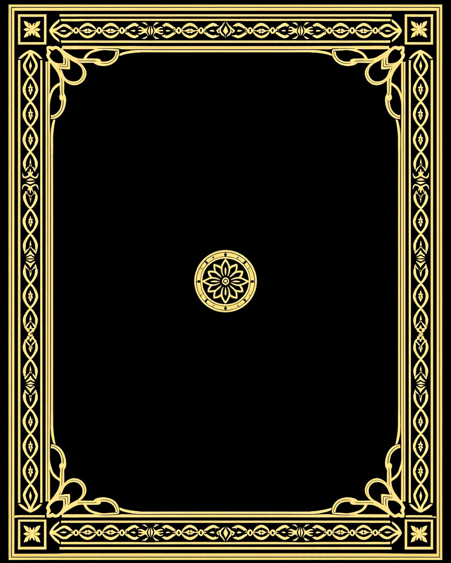 Elegant Gold Decorative Border Design Rug