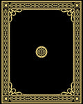 Elegant Gold Decorative Border Design Rug