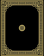 Elegant Gold Decorative Border Design Rug