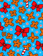 Festive Gingerbread Christmas Bows Rug