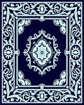Dark Blue Eye Inspired Intricate Design Rug