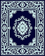 Dark Blue Eye Inspired Intricate Design Rug