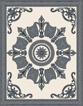 Classic Floral Medallion Grey Pattern Rug