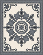 Classic Floral Medallion Grey Pattern Rug
