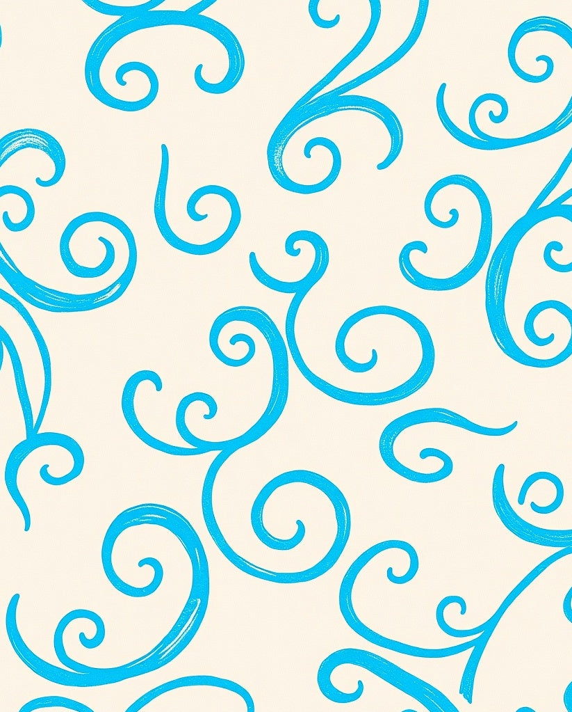 Aqua Swirl Pattern Design Rug
