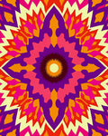 Vibrant Kaleidoscope Geometric Design Rug