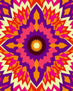 Vibrant Kaleidoscope Geometric Design Rug